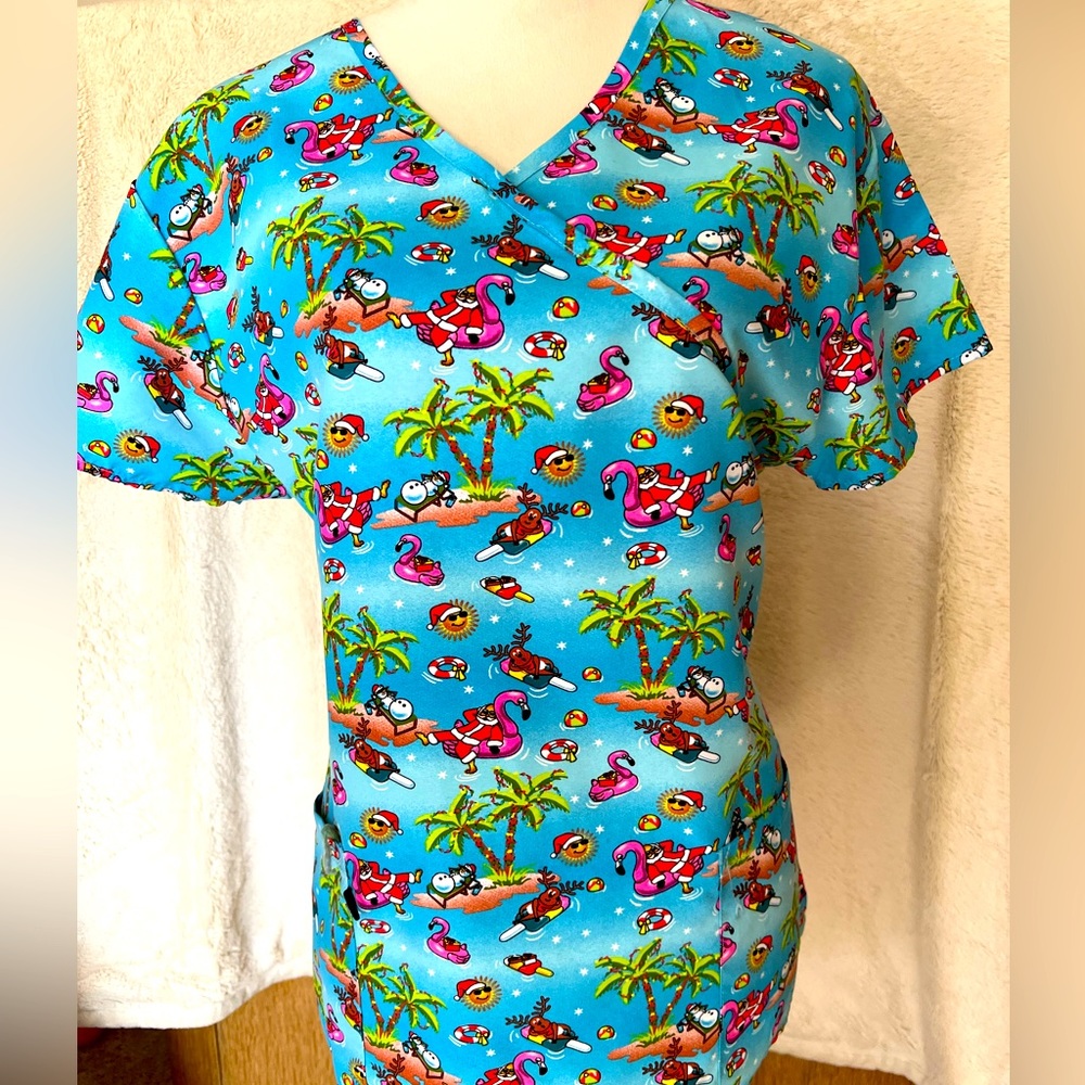 Serene Women’s Holiday Theme Scrub Top